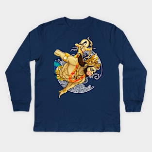 Maryada Purusottam - Shree Ram and Hanuman Kids Long Sleeve T-Shirt